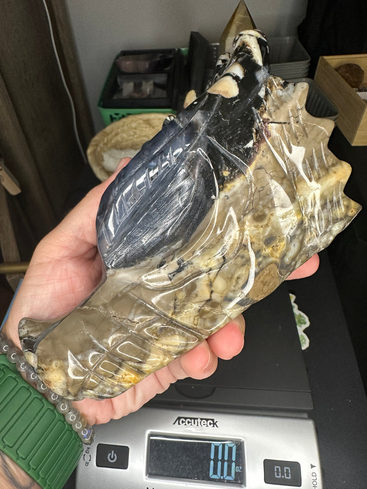 Volcano Agate Dragon Carving