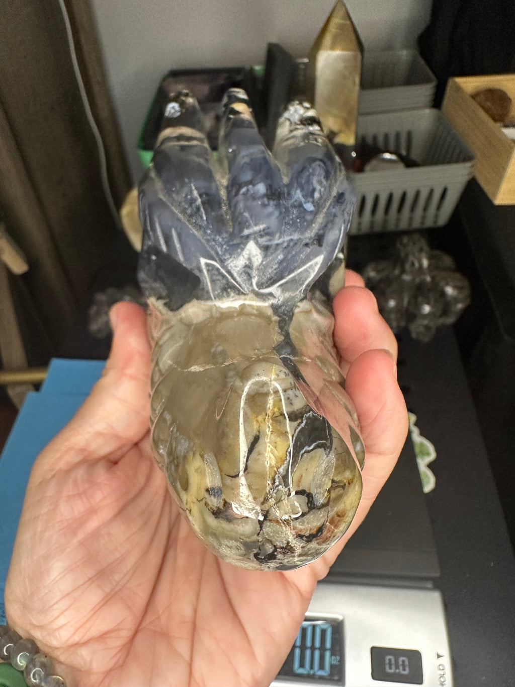Volcano Agate Dragon Carving