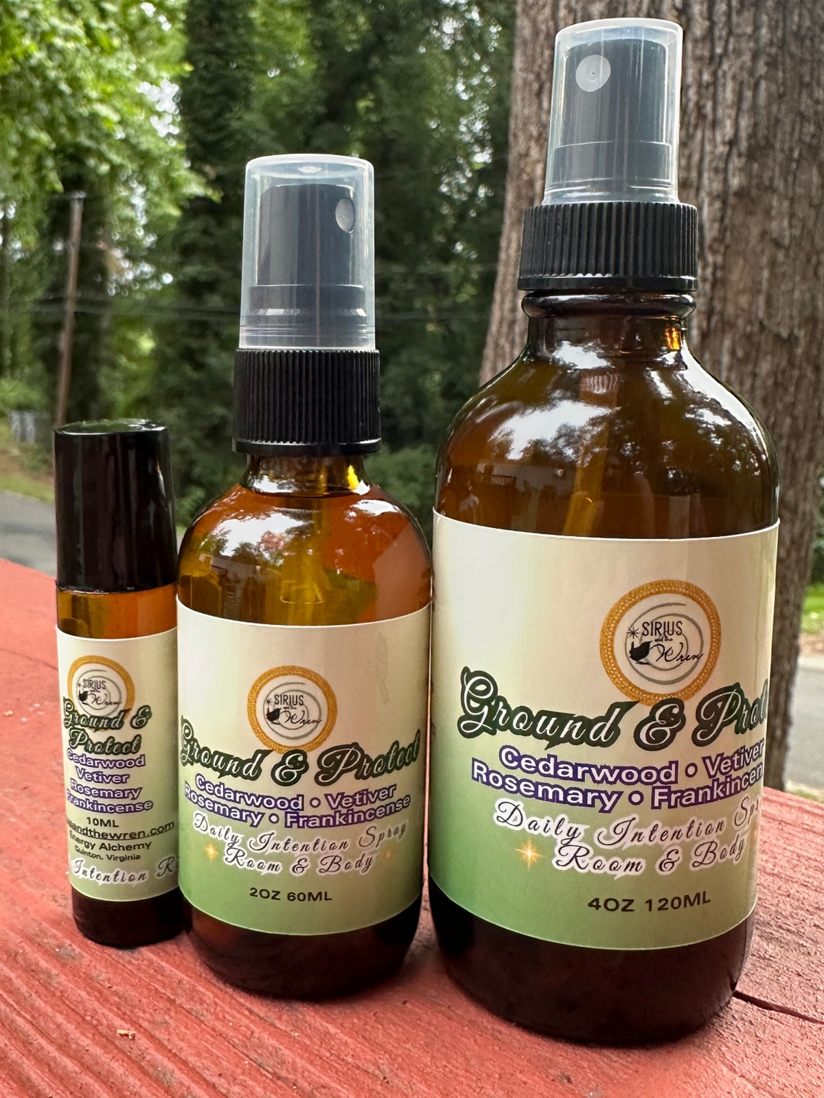 Ground + Protect products together on a wooden surface with a natural background