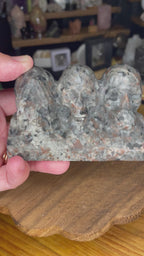 Yooperlite See No Evil, Hear No Evil, Speak No Evil Carving - 402 g