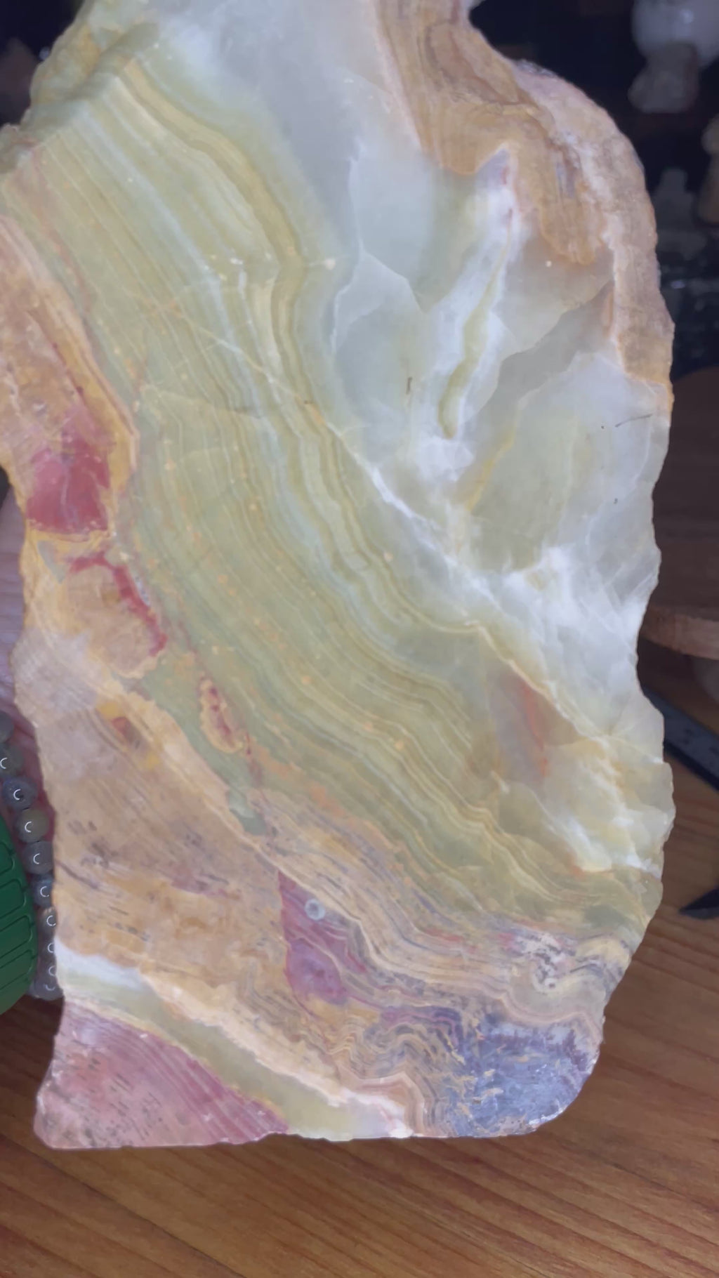 Large Green Banded Calcite (Green Onyx) Specimen