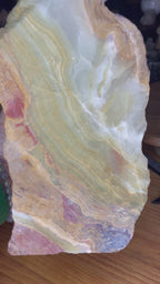 Large Green Banded Calcite (Green Onyx) Specimen